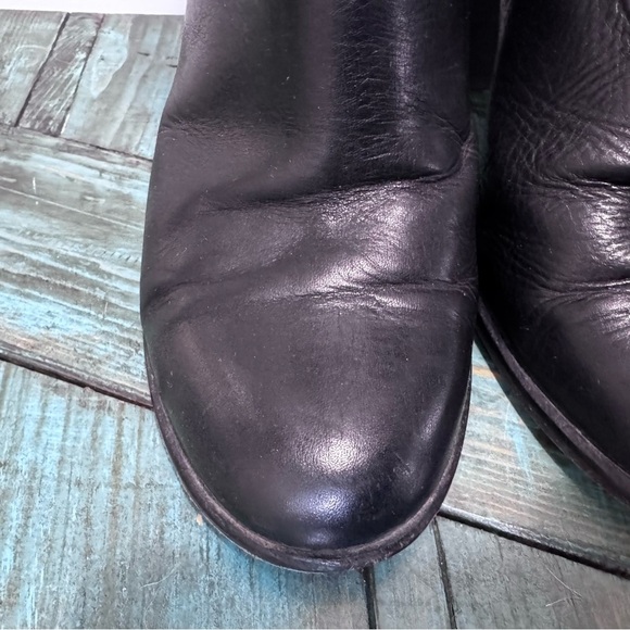 KATE SPADE Baise Pull-On Black Calf Leather Boot 4" Stacked Heel Size 8.5 - Picture 8 of 16